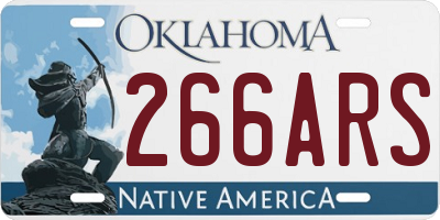 OK license plate 266ARS