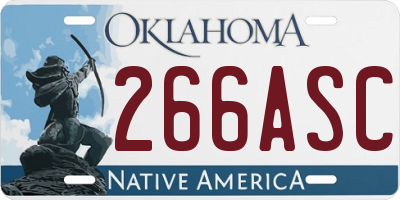 OK license plate 266ASC