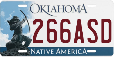 OK license plate 266ASD