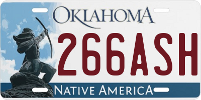 OK license plate 266ASH