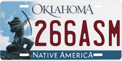 OK license plate 266ASM