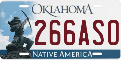 OK license plate 266ASO