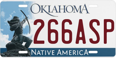 OK license plate 266ASP