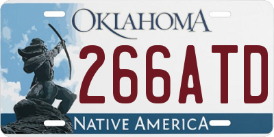 OK license plate 266ATD
