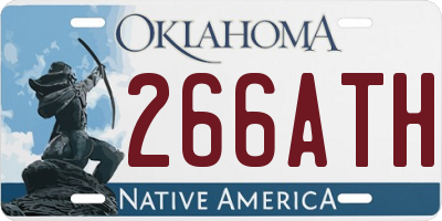 OK license plate 266ATH