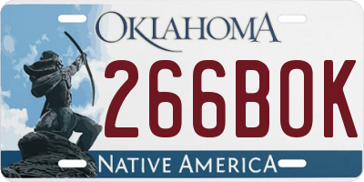 OK license plate 266BOK