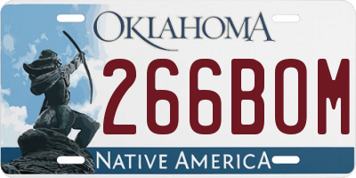 OK license plate 266BOM