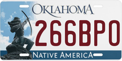 OK license plate 266BPO