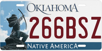 OK license plate 266BSZ