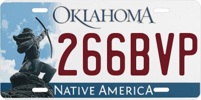 OK license plate 266BVP