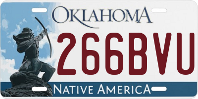 OK license plate 266BVU