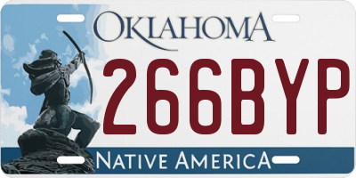 OK license plate 266BYP