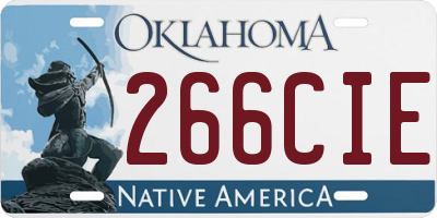 OK license plate 266CIE