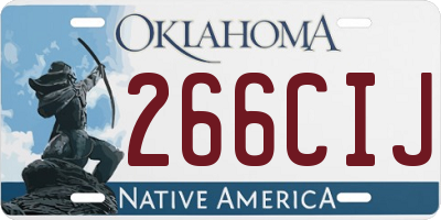 OK license plate 266CIJ