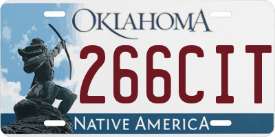 OK license plate 266CIT