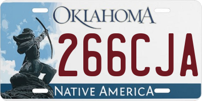 OK license plate 266CJA