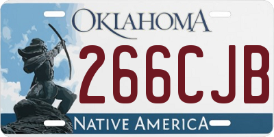 OK license plate 266CJB