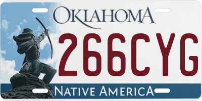 OK license plate 266CYG