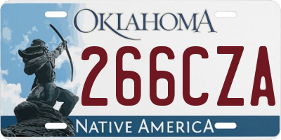 OK license plate 266CZA