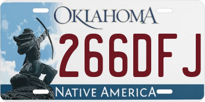 OK license plate 266DFJ