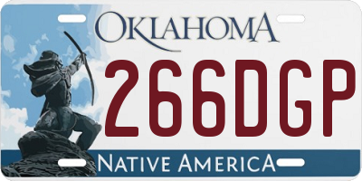 OK license plate 266DGP
