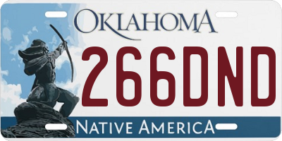 OK license plate 266DND