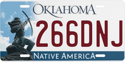 OK license plate 266DNJ