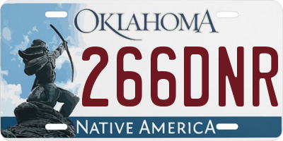 OK license plate 266DNR