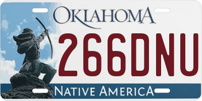 OK license plate 266DNU