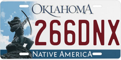 OK license plate 266DNX