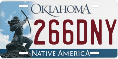 OK license plate 266DNY