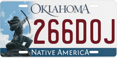 OK license plate 266DOJ