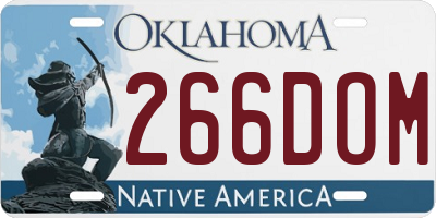 OK license plate 266DOM
