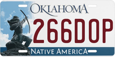 OK license plate 266DOP