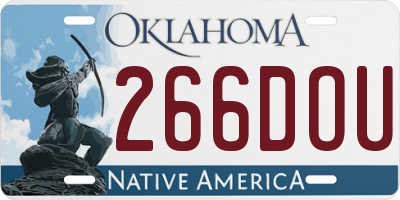 OK license plate 266DOU