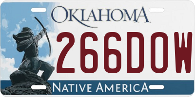 OK license plate 266DOW