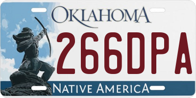 OK license plate 266DPA