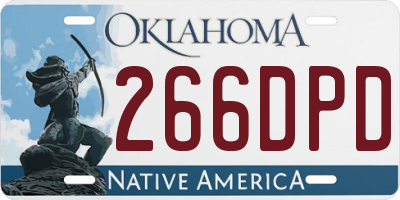 OK license plate 266DPD