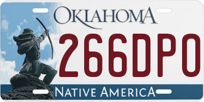 OK license plate 266DPO