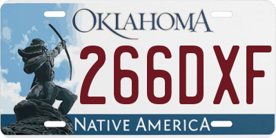 OK license plate 266DXF