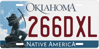 OK license plate 266DXL