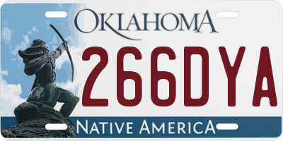 OK license plate 266DYA