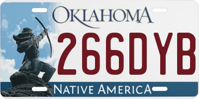 OK license plate 266DYB