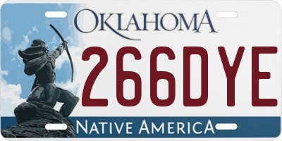 OK license plate 266DYE