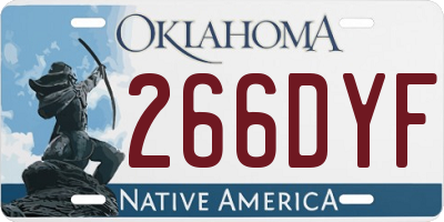 OK license plate 266DYF