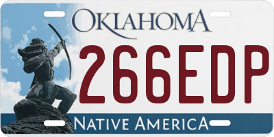 OK license plate 266EDP