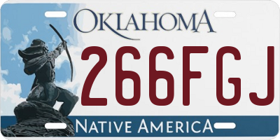 OK license plate 266FGJ