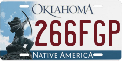 OK license plate 266FGP