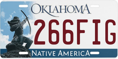 OK license plate 266FIG