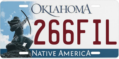 OK license plate 266FIL